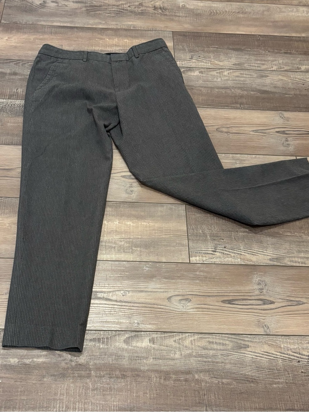 Men's Charcoal Pinstripe Dress Pants - Classic Tailored Fit  A/X Armani Exchange